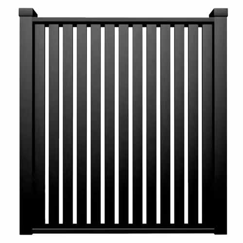 High-quality Powder coated black Garden Fence privacy aluminum slat fence vertical fence panels post