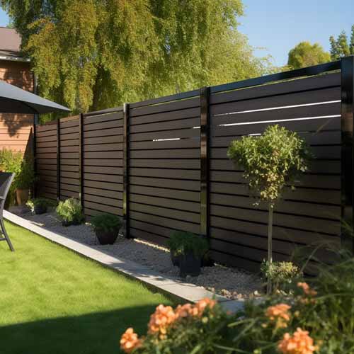 decorative fence outdoor privacy screen weather-resistant wpc composite privacy garden fence