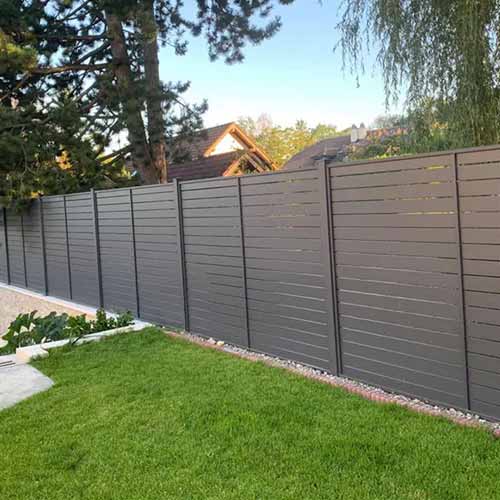 modern designer high secure privacy black aluminum alloy garden slat fencing for houses